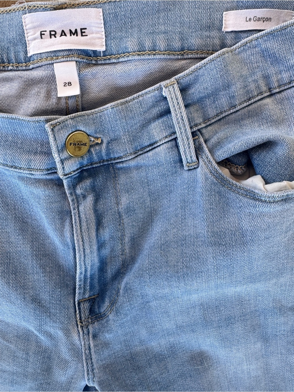 Frame Denim Light Blue Straight Leg Jeans  28 - Picture 6 of 8